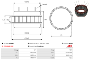 Stator alternateur AS3001