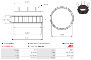 Stator alternateur AS0017