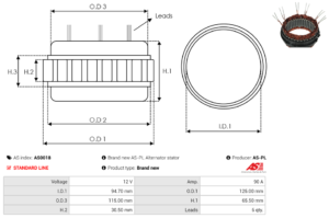 Stator alternateur AS0018