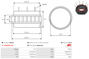 Stator alternateur AS0019