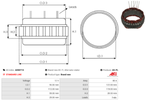 Stator alternateur AS5071S