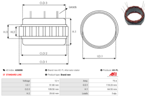 Stator alternateur AS6008