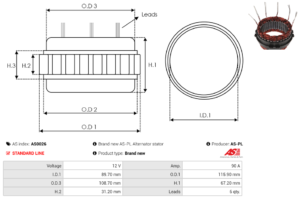 Stator alternateur AS0026