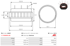 Stator alternateur AS0027