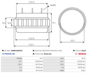 Stator alternateur AS0001(BOSCH)