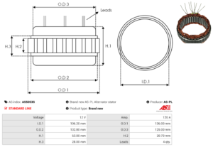 Stator alternateur AS5053S