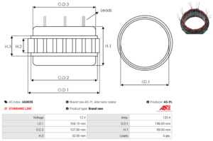Stator alternateur AS0035