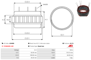 Stator alternateur AS4008