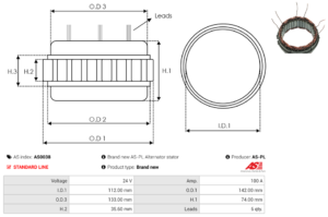 Stator alternateur AS0038