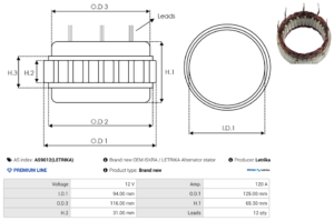 Stator alternateur AS9012(LETRIKA)