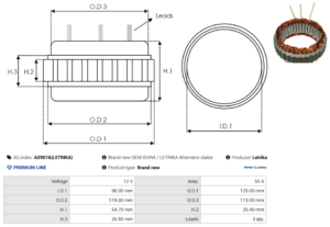 Stator alternateur AS9016(LETRIKA)
