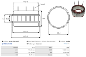 Stator alternateur AS9019(LETRIKA)