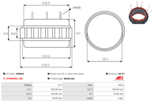 Stator alternateur AS0043