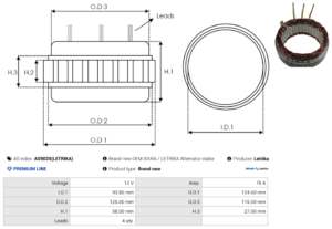 Stator alternateur AS9025(LETRIKA)