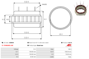Stator alternateur AS0044
