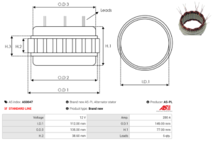 Stator alternateur AS0047