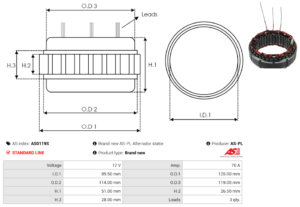Stator alternateur AS0119S