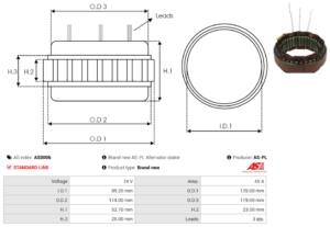 Stator alternateur AS0006