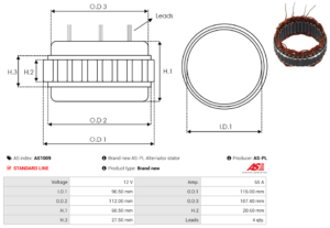 Stator alternateur AS1009