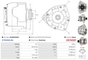 Alternateur A6090(DENSO)