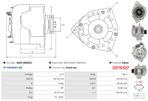 Alternateur A6091(DENSO)