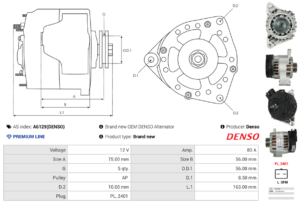 Alternateur A6129(DENSO)
