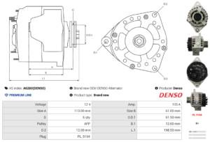 Alternateur A6260(DENSO)