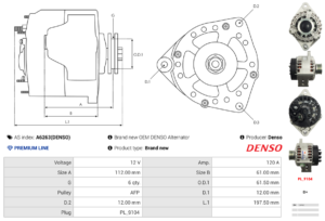 Alternateur A6263(DENSO)