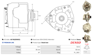 Alternateur A6196(DENSO)