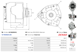 Alternateur A6198(DENSO)