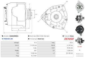 Alternateur A6682(DENSO)