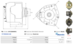 Alternateur A9133(MANDO)