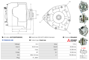 Alternateur A5375(MITSUBISHI)