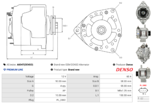 Alternateur A6047(DENSO)