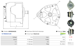 Alternateur A3535(VALEO)