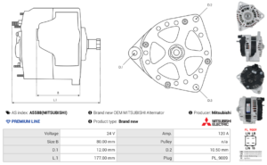 Alternateur A5588(MITSUBISHI)