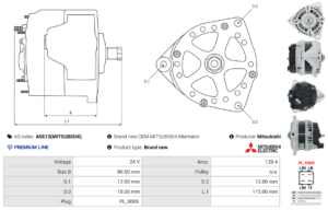 Alternateur A5613(MITSUBISHI)