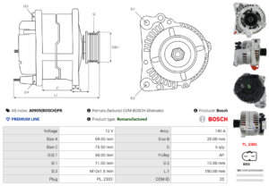Alternateur A0909(BOSCH)PR
