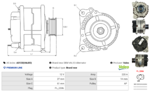 Alternateur A3123(VALEO)