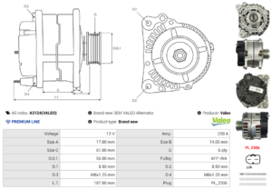 Alternateur A3124(VALEO)