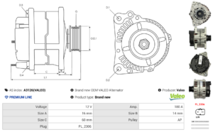 Alternateur A3126(VALEO)