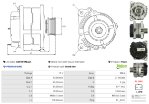 Alternateur A3140(VALEO)