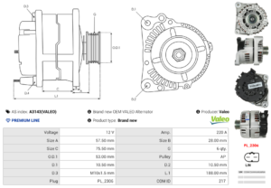 Alternateur A3143(VALEO)