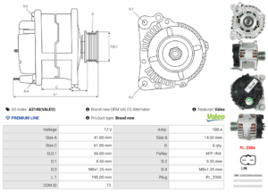 Alternateur A3146(VALEO)