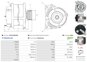 Alternateur A3147(VALEO)
