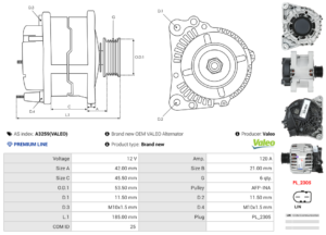 Alternateur A3259(VALEO)