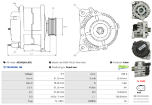 Alternateur A3260(VALEO)