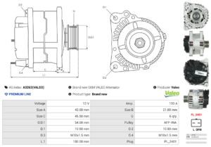 Alternateur A3263(VALEO)