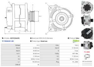 Alternateur A3274(VALEO)