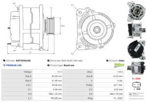 Alternateur A3275(VALEO)